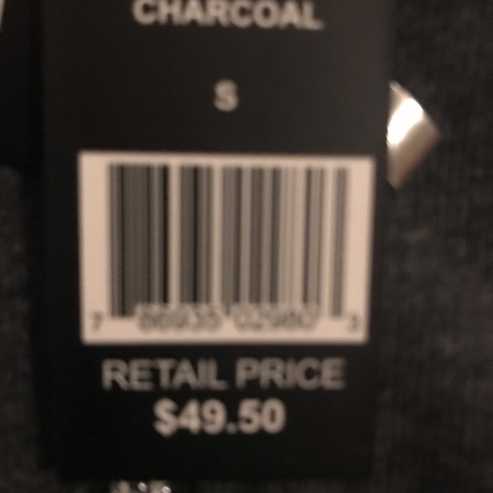 Charcoal zip up sweat shirt NWT